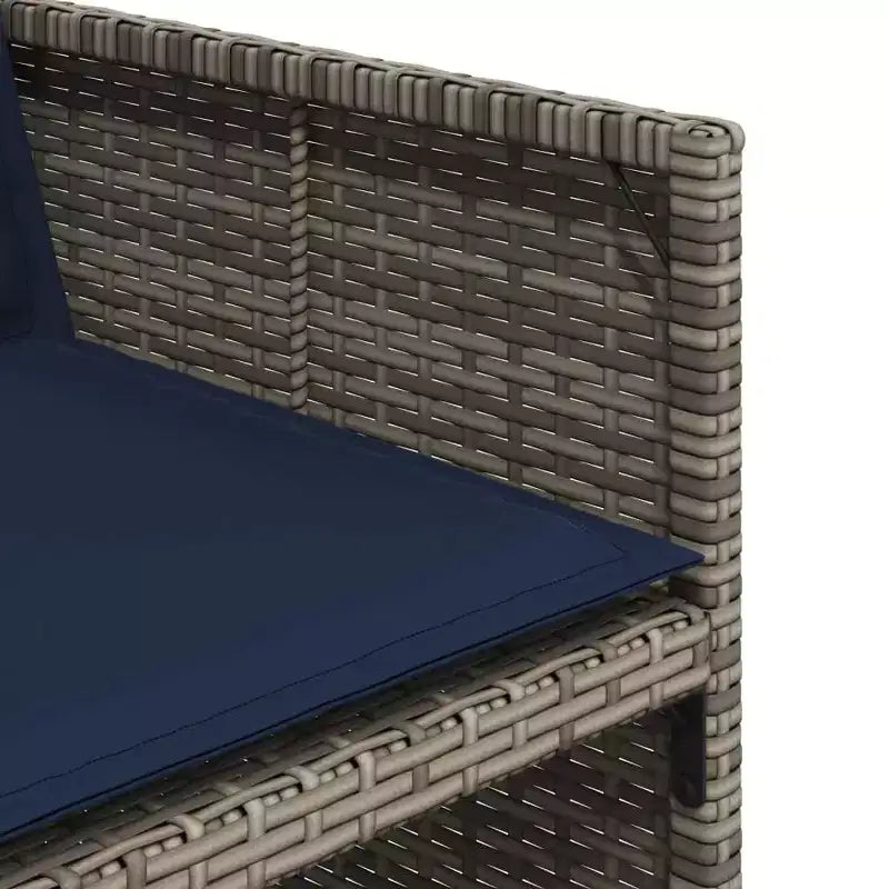 vidaXL Ensemble de salle à manger d'extérieur avec coussins, table et chaises de jardin, résine tressée gris