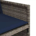 vidaXL Ensemble de salle à manger d'extérieur avec coussins, table et chaises de jardin, résine tressée gris