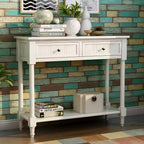 La console traditionnelle Misty Moon Daisy Series avec deux tiroirs et une étagère inférieure (Espresso)