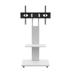 Meuble TV pour téléviseurs de 32 à 75 pouces, Chariot TV mobile à hauteur réglable avec tiroir et roulettes pour salon, chambre, bureaux -ModernLuxe