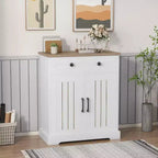 Petit meuble de rangement, buffet compact en bois avec 2 tiroirs et 2 portes, meuble d'appoint moderne et minimaliste pour la maison