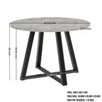 Ensemble de salle à manger 5 pièces Roundhill Furniture Edo, table ronde à tréteaux et 4 chaises rembourrées
