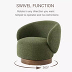 Fauteuil d'appoint pivotant Spruce&Spring en tissu avec base en bois