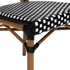 Chaise empilable de bistrot Thonet commerciale intérieure/extérieure Flash Furniture Lourdes, rotin synthétique et cadre en aluminium