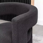 Ensemble de 2 fauteuils rembourrés en tissu bouclette à accoudoirs carrés de 71 cm de large - Kinwell