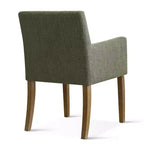 Lot de 6 chaises de salle à manger capitonnées avec accoudoirs, fauteuils modernes en lin avec pieds en bois, chaises d'appoint pour salle à manger, salon – Panipeachy