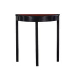 Table console cerisier noir et demi-lune noire, simple