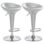 Tabouret de bar pivotant en plastique chromé réglable en hauteur