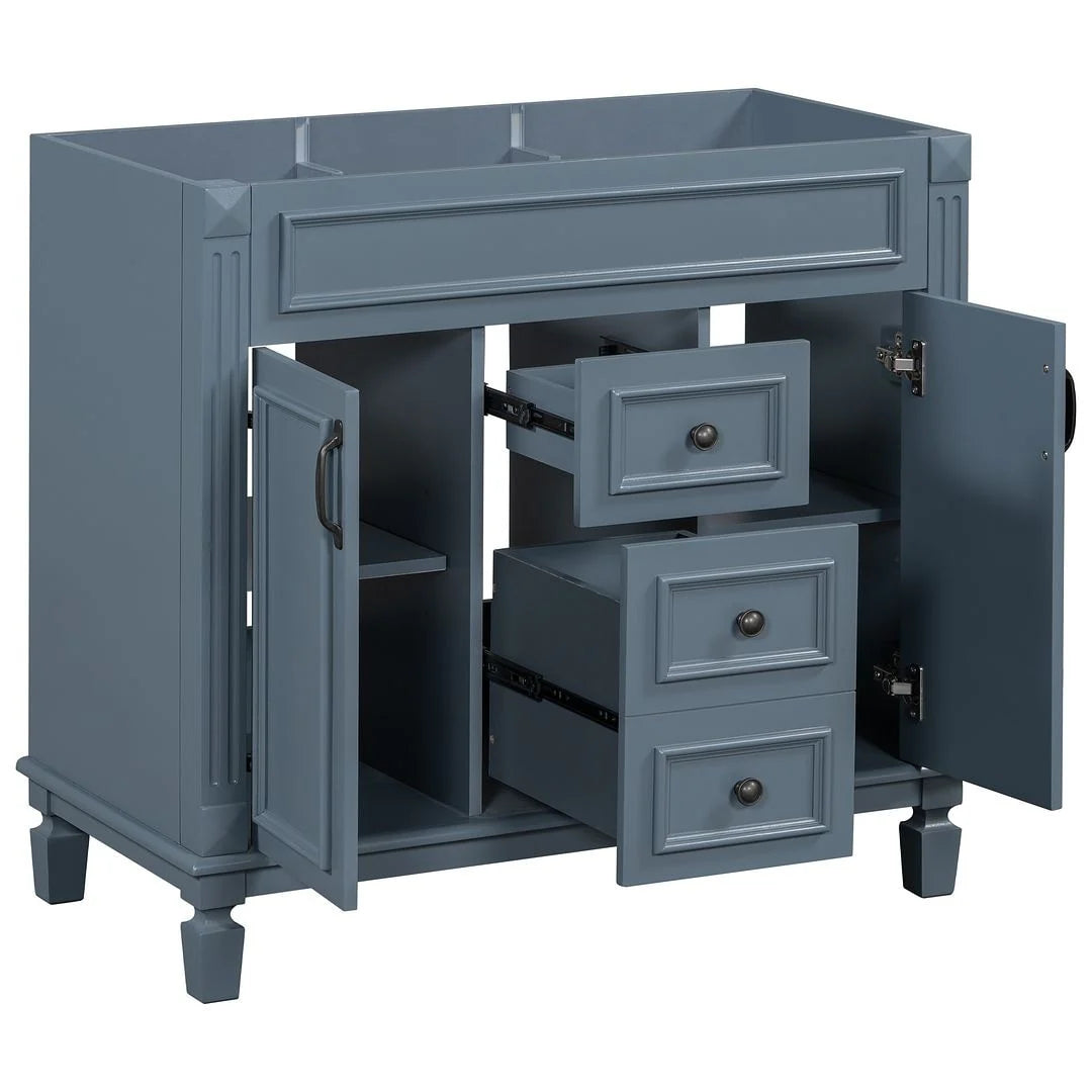 Meuble-lavabo moderne de 36 po avec vasque et armoire à miroir, 2 portes et 2 tiroirs