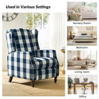 Fauteuil inclinable manuel "push-back" de style Mid-Century Modern avec dossier à oreilles