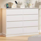 Commode moderne de chambre à 8 tiroirs, unité de rangement en bois pour placard, large commode