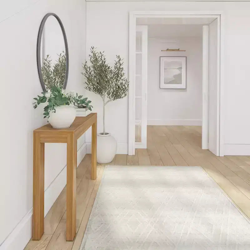 Plank+Beam 46 Table Console Moderne en Bois Massif, Table d'Entrée Étroite, Derrière le Canapé