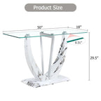 Console en verre rectangulaire, moderne et simple