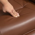 Fauteuil inclinable HomCom en similicuir avec base pivotante manuelle réglable et repose-pieds confortable et relaxant