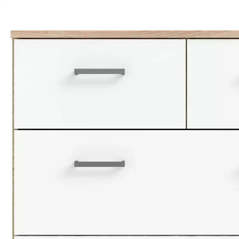 Tvilum, Commode double à 8 tiroirs chêne structure/blanc
