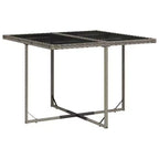 vidaXL Ensemble de salle à manger d'extérieur avec coussins, table et chaises de jardin, résine tressée gris