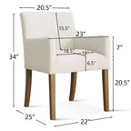 Lot de 6 chaises de salle à manger capitonnées avec accoudoirs, fauteuils modernes en lin avec pieds en bois, chaises d'appoint pour salle à manger, salon – Panipeachy