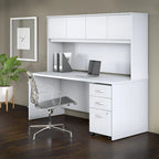 Bureau de 72 po avec huche et caisson mobile à 3 tiroirs