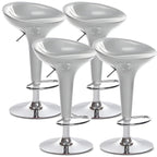 Tabouret de bar pivotant en plastique chromé réglable en hauteur
