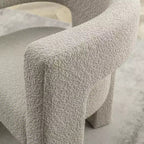 Ensemble de 2 fauteuils rembourrés en tissu bouclette à accoudoirs carrés de 71 cm de large - Kinwell