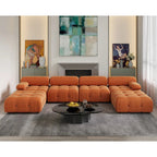 138 Canapé sectionnel modulable convertible, canapés et sofas minimalistes en velours en forme de U