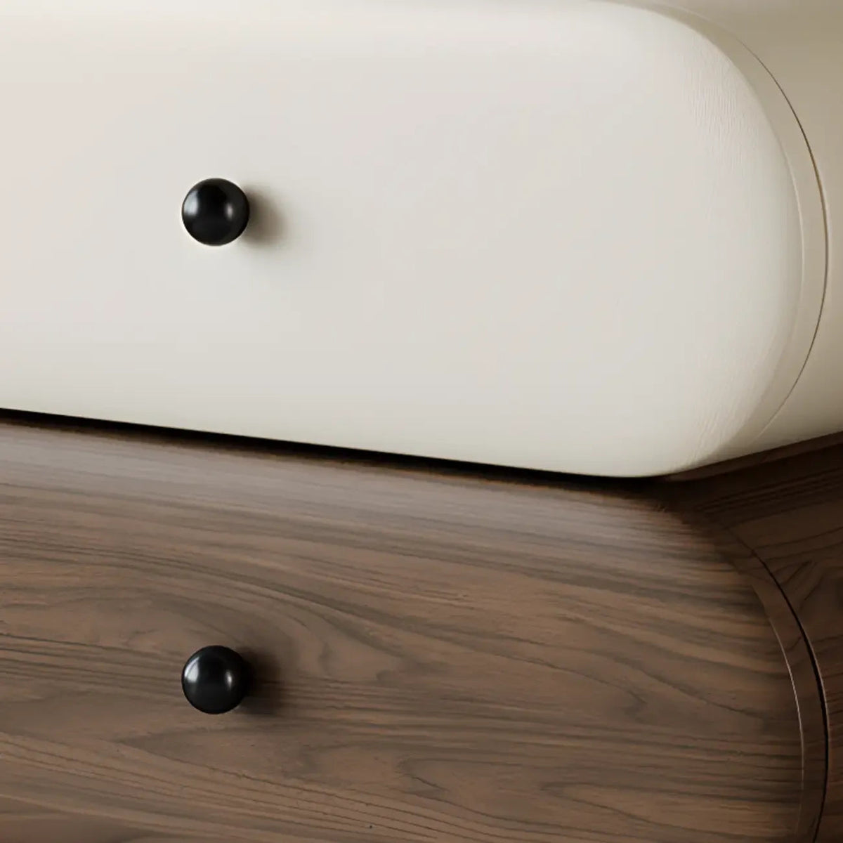Table de chevet moderne bicolore avec tiroirs de rangement