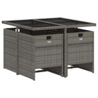 vidaXL Ensemble de salle à manger d'extérieur avec coussins, table et chaises de jardin, résine tressée gris
