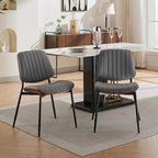 Lot de 2 chaises en similicuir avec pieds en métal