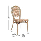 Chaise empilable de bistrot Thonet commerciale intérieure/extérieure Flash Furniture Lourdes, rotin synthétique et cadre en aluminium