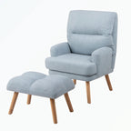 Fauteuil d'appoint et son pouf, avec dossier réglable
