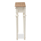 Console en bois de style provincial français Keene The Gray Barn avec finition délavée chêne et blanc vieilli
