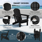 Chaise Adirondack pliante d'extérieur tout temps Polytrends Laguna résistante à la décoloration pour patio