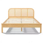 Cadre de lit plateforme en bois au design moderne et bohème, avec tête de lit en rotin, par Christopher Knight Home Callahan