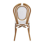 Chaise empilable de bistrot Thonet commerciale intérieure/extérieure Flash Furniture Lourdes, rotin synthétique et cadre en aluminium