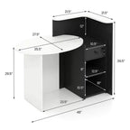 Costway Comptoir de Réception Bureau de Caisse avec Étagère Ouverte et Tiroir Verrouillable Blanc/Marron/Noir