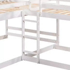 Lits superposés en L pour 4 enfants, lits superposés quadruples avec toboggan, lits superposés en bois doubles et jumeaux pour chambre à coucher ou dortoir
