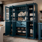 Buffet de cuisine en bois massif 100 % fabriqué en Chine avec portes en verre ou en bois massif et kit de 2 tiroirs 65 x 71,5