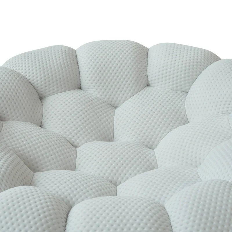 2 PIÈCES Canapé bulle rembourré en tissu nid d’abeille 3D, canapé bulle 3 places et fauteuil individuel pour salon