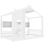 Lit cabane cabane Montessori pour enfant avec étagère de rangement - ModernLuxe