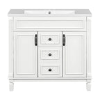 Meuble-lavabo moderne de 36 po avec vasque et armoire à miroir, 2 portes et 2 tiroirs