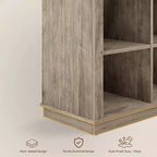 Étagère de rangement à 8 cubes, bibliothèque horizontale de style ferme, bibliothèque de rangement en bois de 157 cm pour entrée, étagères basses et longues pour salon