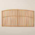 Tête de lit murale Malvina en rotin naturel, style bohème moderne - Grand lit