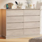 Commode moderne de chambre à 8 tiroirs, unité de rangement en bois pour placard, large commode