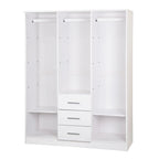 Armoire Palace Imports Cosmo à 3 portes en bois massif à 100 %, avec portes en bois massif ou miroirs