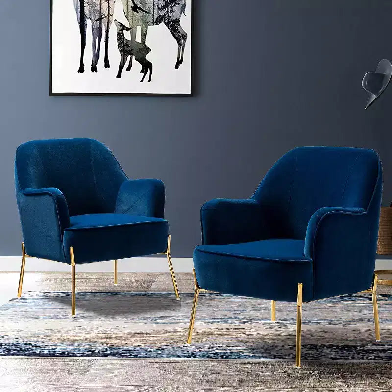 Fauteuil de salon confortable Odo en velours avec assise rembourrée, lot de 2 | Karat Home