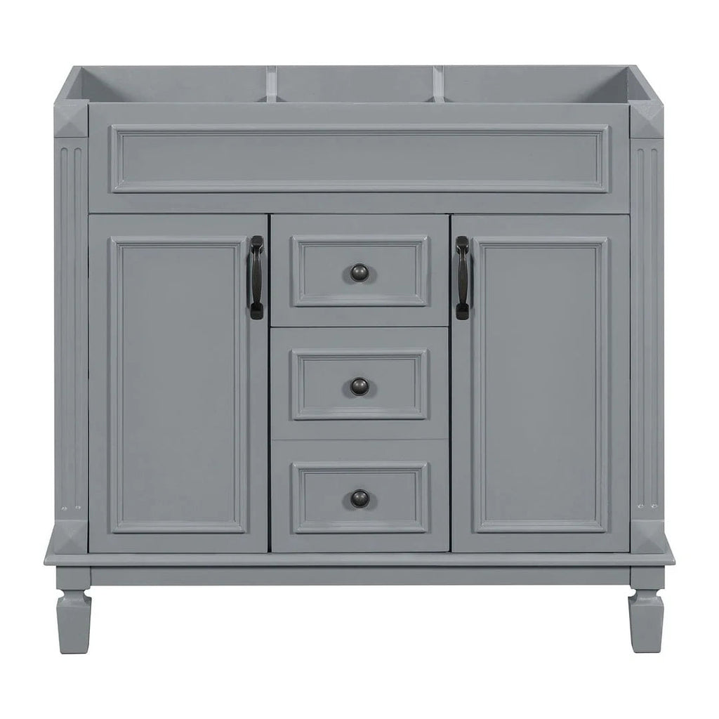 Meuble-lavabo moderne de 36 po avec vasque et armoire à miroir, 2 portes et 2 tiroirs