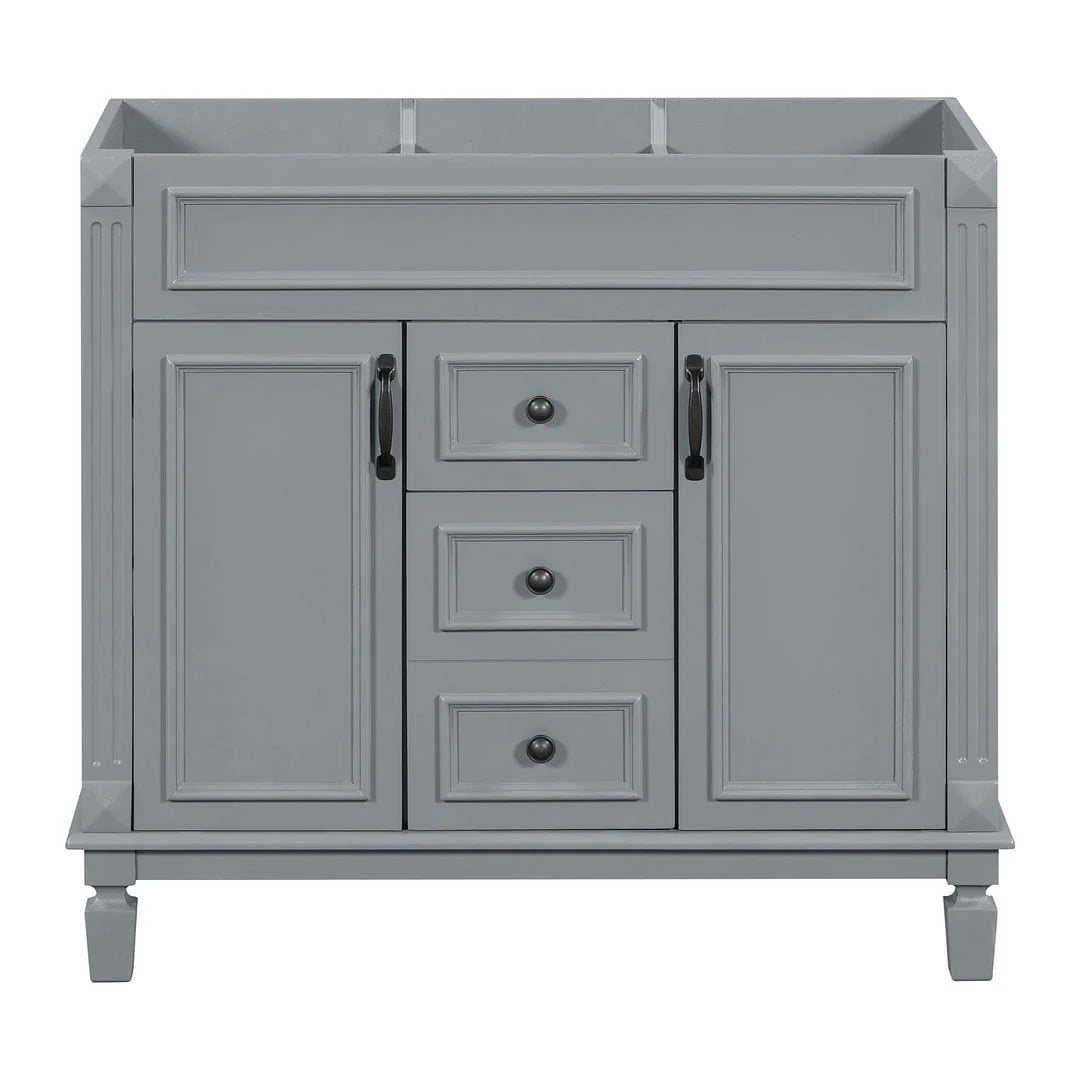 Meuble-lavabo moderne de 36 po avec vasque et armoire à miroir, 2 portes et 2 tiroirs