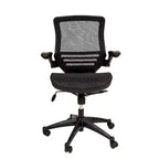 Chaise de bureau pivotante de direction Flash Furniture à dossier mi-hauteur en maille transparente avec accoudoirs relevables