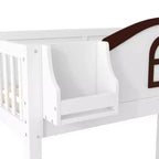 Lit superposé deux places et une place avec toboggan, étagères, escalier de rangement et armoire pour chambre d'enfant