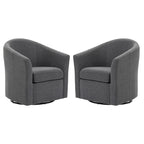 Lot de 2 fauteuils d’appoint modernes pivotants en forme de tonneau, rembourrés, pour le salon